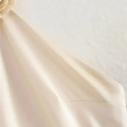 MUJER Flower Halter Dress Woman Off Shoulder Satin Long Dress Women Backless Sexy Evening Dresses Summer Party Dresses For Women