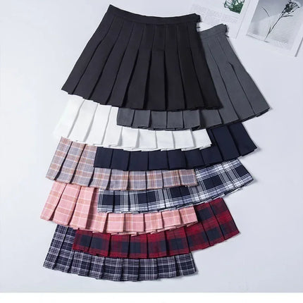 Women's Skirt Without Shorts Fashion Korean Style Ropa Black Harajuku Plaid Falda Short De Mujer Mini Pleated Skirts For Girls