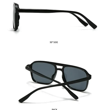 SO&EI Fashion Double Bridges Square Rivets Women Sunglasses Retro Men Gradient Shades UV400 Sun Glasses