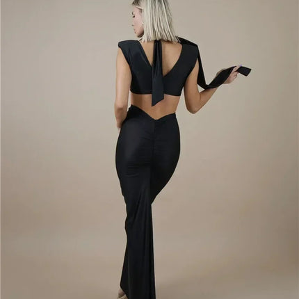 Mozision Hollow Out Turtleneck Sexy Maxi Dress For Women Fashion Solid Sleeveless Bodycon Tank Dresses Femme Club Party Dress