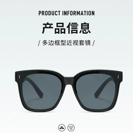 Fashion Square Polarized Sunglasses Cover Over Myopia Prescription Glasses Portable Men Women Vintage Fishing Driving Eyewear ﻿