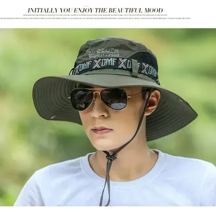 Hat Men's Outdoor Fishing Fisherman Hat Men's Large-brimmed Sun Hat Summer Sun Hat Youth Foldable Fishing Hat
