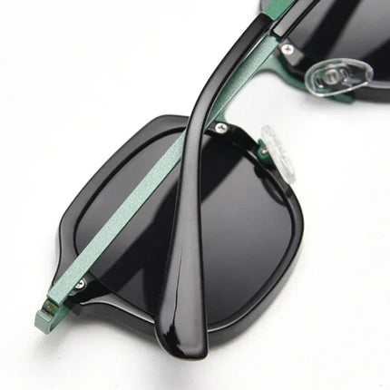 Caterside Punk Retro Polarized Sunglasses Men Mental Fashion Square Sun Glasses Women Outdoor Travel Driving Eyewear UV400