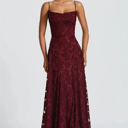 Mozision Spaghetti Strap Backless Sexy Maxi Dress Women Gown Fashion Off-shoulder Sleeveless Lace-up Evening Club Party Dress