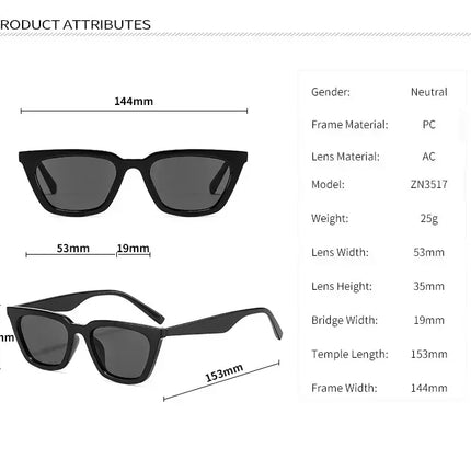 Classic Black Vintage Cat Eye Sunglasses Women Brand Designer Simplicity Elegant Small Frame Sun Glasses Men Trend Eyewear UV400
