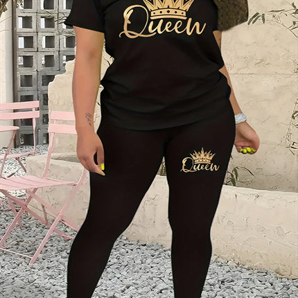Summer Plus Size Women's Printed Comfortable Casual Set