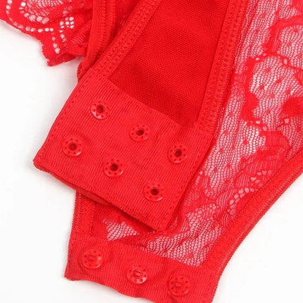 Comeondear Suspenders Women Teddy Leotard Sexy Plus Size Rompers Lingerie Underwire Lace Garter Bodysuits Slim Jumpsuit Pajamas