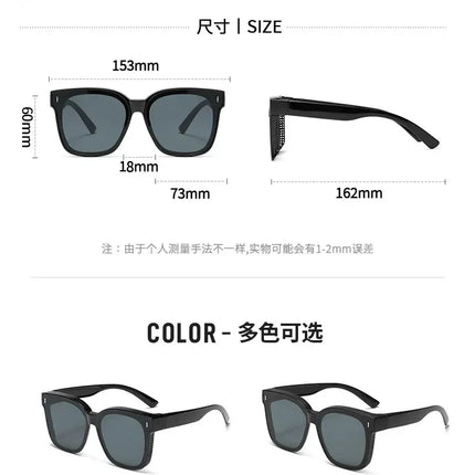 Fashion Square Polarized Sunglasses Cover Over Myopia Prescription Glasses Portable Men Women Vintage Fishing Driving Eyewear ﻿
