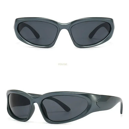 Unique Y2K Designer Luxury Sunglasses Women Rectangle Big Frame Sun Glasses For Men Outdoor UV Protection Classic 2000S Black Sh