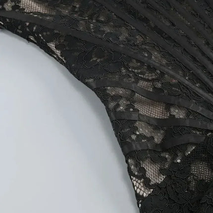 TARUXY Sexy Lace See-through Patchwork Corset Dress Female Bodycon Elegant Party MIrrgualr Mini Dress Women Tube Top Dress New