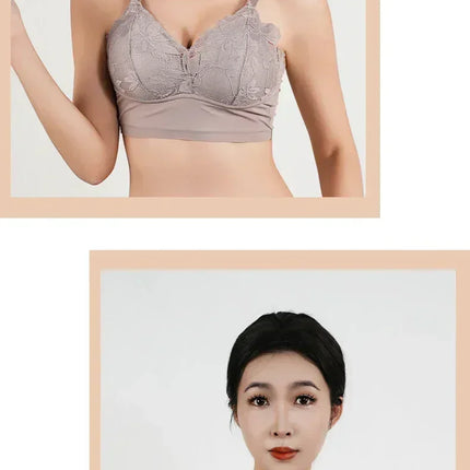 Hot Full Cup Thin Underwear Small Bra Plus Size Wireless Adjustable Lace Women's Bra Breast Cover B C Cup Large Size Lace Bras