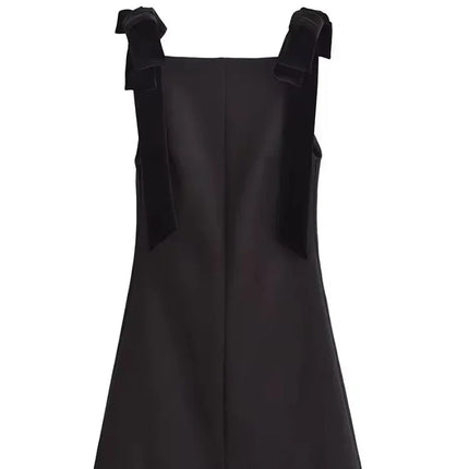 TFMLN Autumn New Women Dress 2024 Slim Chic Sleeveless Dress Bow Casual  Mini Frock Female Fashion Elegant Short Party Dress