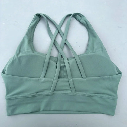 Solid Color Women Cross  Fitness sport Bra soft high strength Tight Top Comprehensive Training Gym Yoga Underwear With Chest Pad