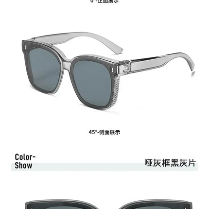Fashion Square Polarized Sunglasses Cover Over Myopia Prescription Glasses Portable Men Women Vintage Fishing Driving Eyewear ﻿