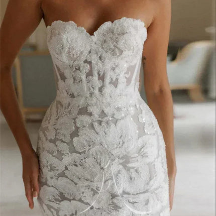 Sexy Glitter Lace Mini Wedding Dress | Custom Bridal Gown -femstylo