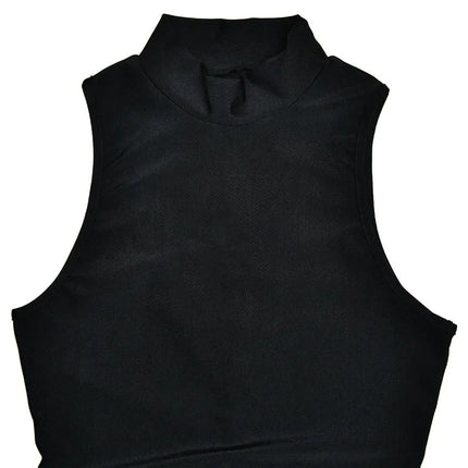 Turtleneck Sleeveless Mini Dress | Ruched Asymmetrical Party Dress - Femstylo