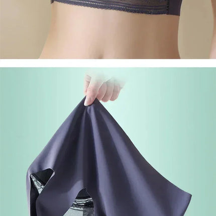 L-6L Women Large Bra Push Up Ice Silk Seamless upper Bralette Lace Wireless Summer Bras Plus Size Top Lingerie Underwear 15019