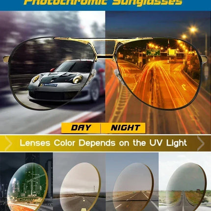 2024 UV400 Polarized Sunglasses Men Women Outdoor Discoloration Eyewear Men Trendy Photochromic Night Vision Sun Glasses
