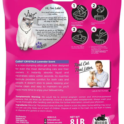 Calitti Non-Clumping Cat Litter Crystals with Silica Gel, 8 lbs