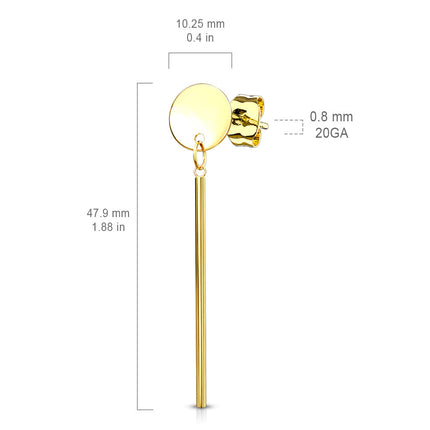 Circular Bar Drop Stainless Steel Dangle Earrings