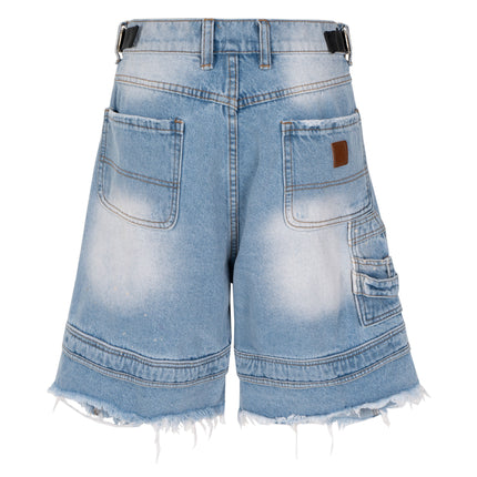 AZUL DISTRESSED CARGO SHORTS