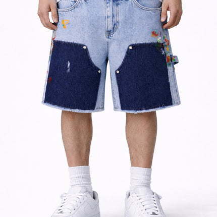 AZUL SPLIT PAINTERS SHORTS