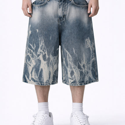 ACID DENIM SHORTS