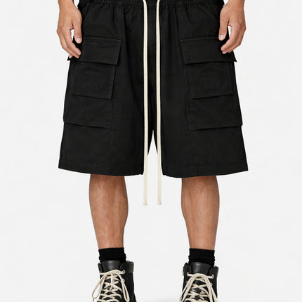 NOIR DROP-CROTCH CARGO SHORTS
