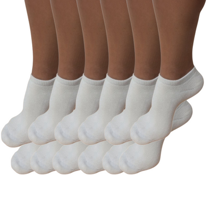No Look Anklet Bamboo Viscose Socks Unisex Natural Color - 12-pack