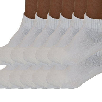 1/4 Crew Bamboo Viscose Socks Unisex Natural Color - 12-pack
