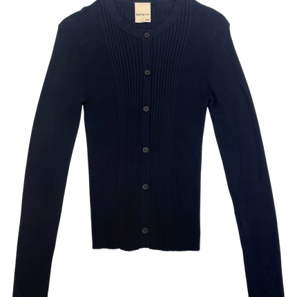 Ribbed Knit Cardigan in Navy