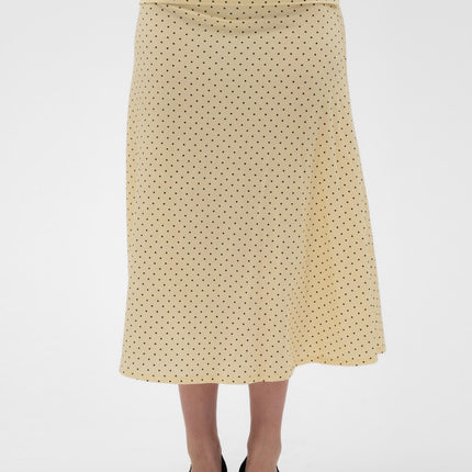 FOLDOVER FLARED MAXI SKIRT IN BUTTER