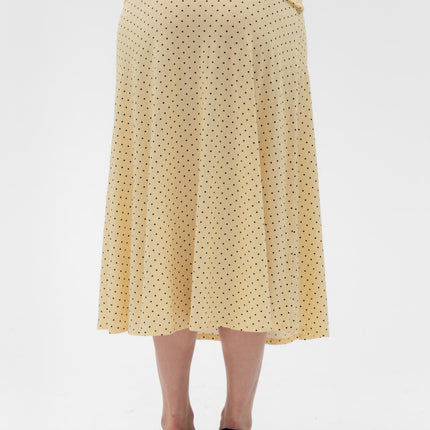 FOLDOVER FLARED MAXI SKIRT IN BUTTER