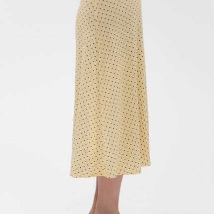 FOLDOVER FLARED MAXI SKIRT IN BUTTER