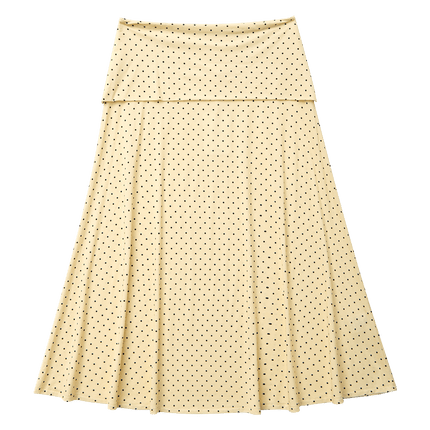 FOLDOVER FLARED MAXI SKIRT IN BUTTER