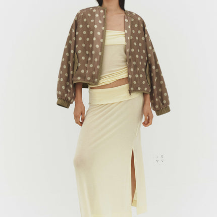 FABIO VOILE JACKET IN CREAM AND MOCHA
