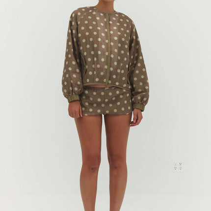 FABIO VOILE JACKET IN CREAM AND MOCHA