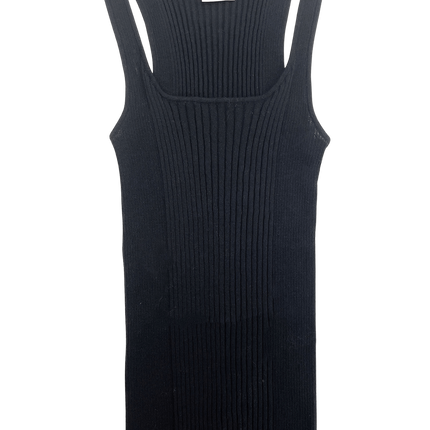 RIBBED KNIT TANK TOP IN BLACK