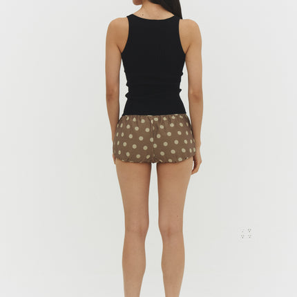 RIBBED KNIT TANK TOP IN BLACK