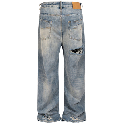 LIGHT WASH DESTROYED DENIM