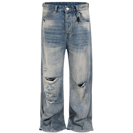 LIGHT WASH DESTROYED DENIM