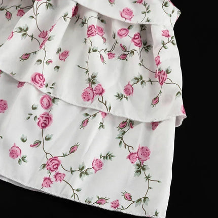 Clacive Summer Slim Print Women's Dress 2024 Sexy V-Neck Short Sleeve Mini Dresses Elegant High Waist Pleated Female Dress