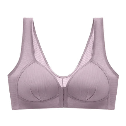 WTEMPO Plus Size Thin Non-steel Ring Front Buckle Cotton Bra Gathered Comfortable Underwear Soft Collection lingerie