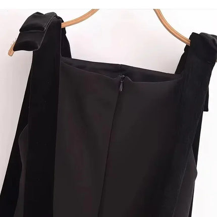 TFMLN Autumn New Women Dress 2024 Slim Chic Sleeveless Dress Bow Casual  Mini Frock Female Fashion Elegant Short Party Dress
