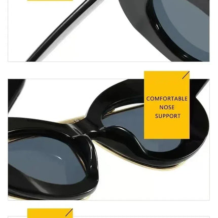 New Y2k Fashion Large Frame Sunglasses Ins Street Shot Cat's Eye Glasses Retro Personality Anti-ultraviolet Sunglasses