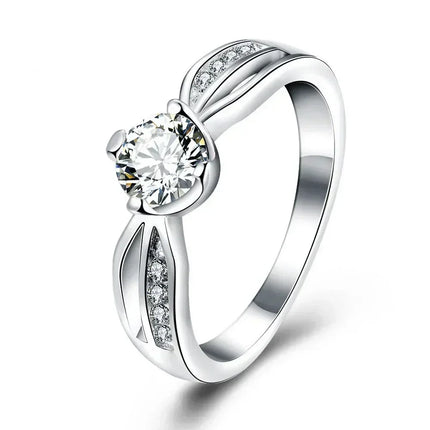 New Fashion 925 Sterling Silver 7-10# Fine Shiny Zircon Ring For Women Charm Luxury Wedding Party Favor Jewelry Wholesale