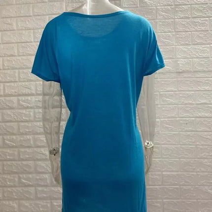 Dress Women Summer O-neck Short Sleeve Asymmetrical Lace Up Waist Solid Color Dresses 2022 Casual Vestidos Dropshipping JQMY9675