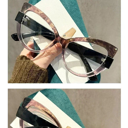 Women Large Cat Eye Reading Glasses Trendy Fashionable Oversized Far Sight Eyeglasses Men Female Anti-blue Plus Diopter Glasses