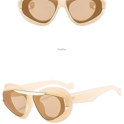 New Y2k Fashion Large Frame Sunglasses Ins Street Shot Cat's Eye Glasses Retro Personality Anti-ultraviolet Sunglasses