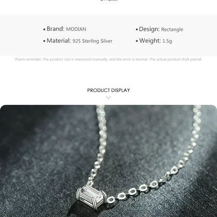 Modian Genuine 925 Sterling Silver Fashion Charm AAA Zirconia Pendant Necklace For Women Silver Female Necklaces Fine Jewelry